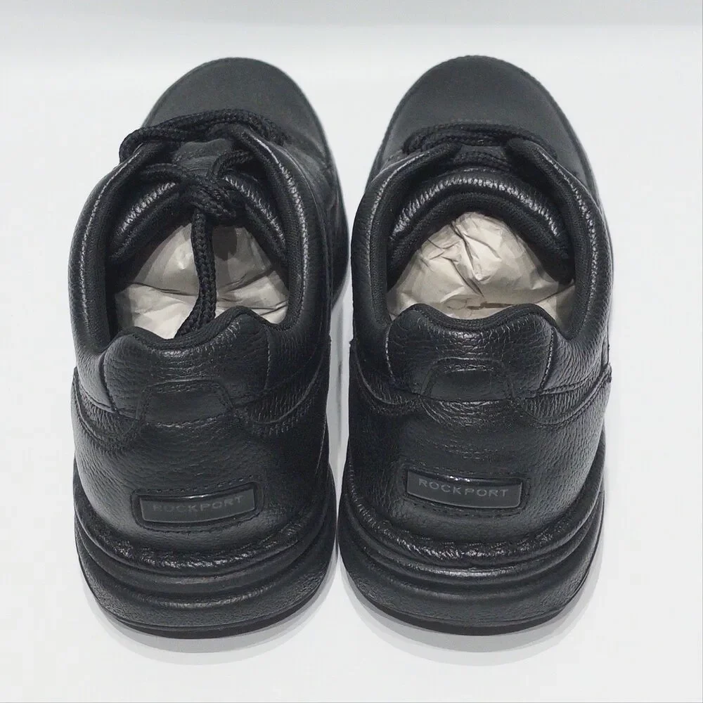 NWOB Rockport World Tour Classic Black Leather Walking Shoes Men Size 10.5W Wide